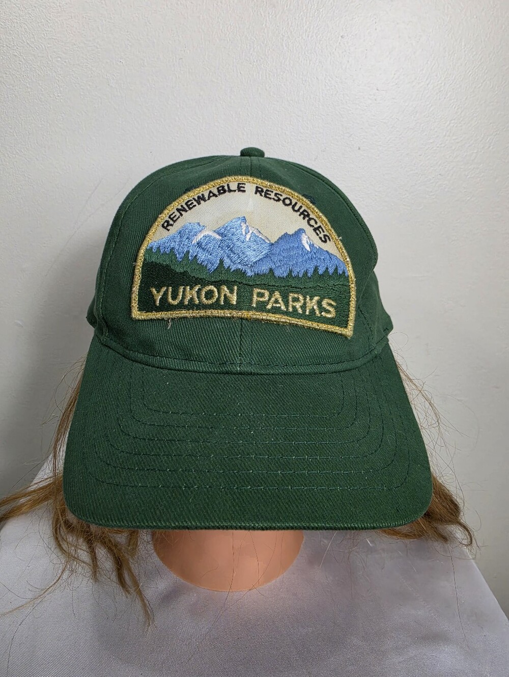 Yukon Parks Green Baseball Cap with Mountain Patch